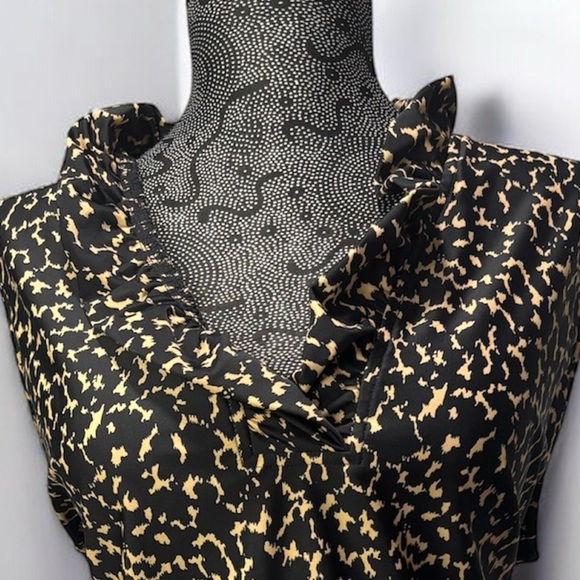 Jude Connally Leopard ruffle tank blouse size XL - Picture 4 of 8